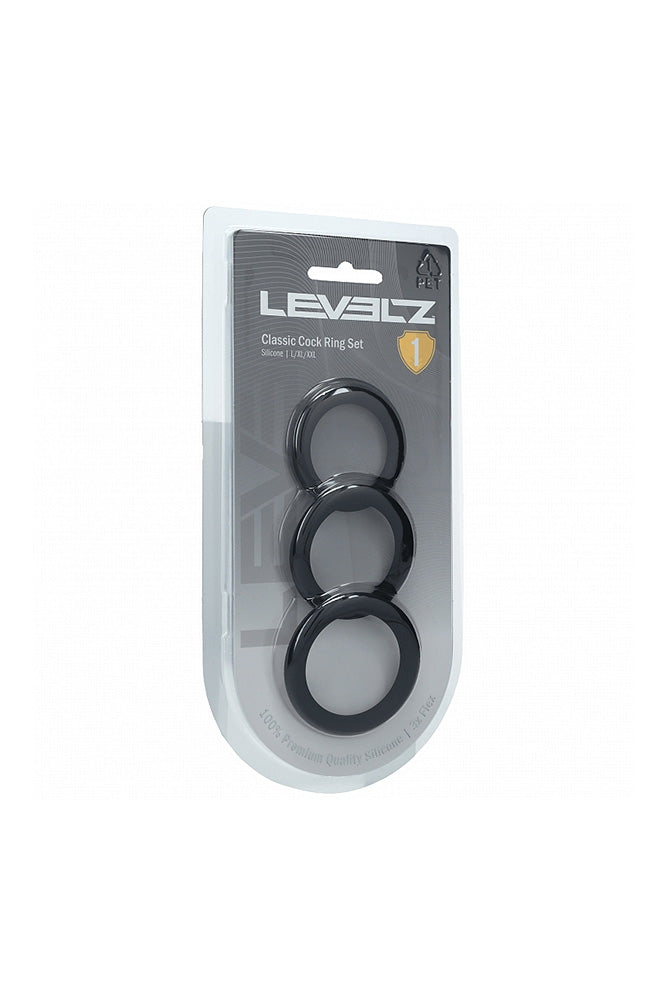 Shots Toys - Levelz - 3 PC Silicone Cock Ring Set - Large - Stag Shop