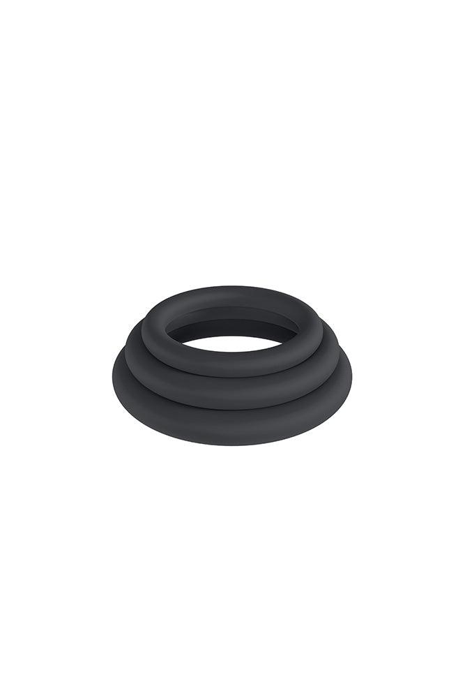 Shots Toys - Levelz - 3 PC Silicone Cock Ring Set - Small - Stag Shop