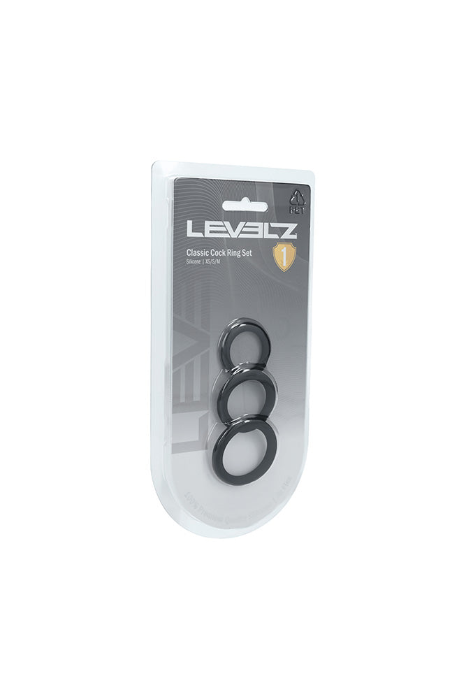 Shots Toys - Levelz - 3 PC Silicone Cock Ring Set - Small - Stag Shop