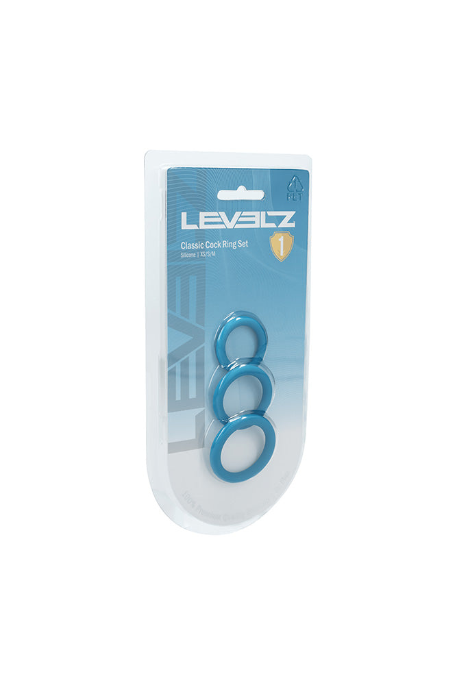 Shots Toys - Levelz - 3 PC Silicone Cock Ring Set - Small - Stag Shop