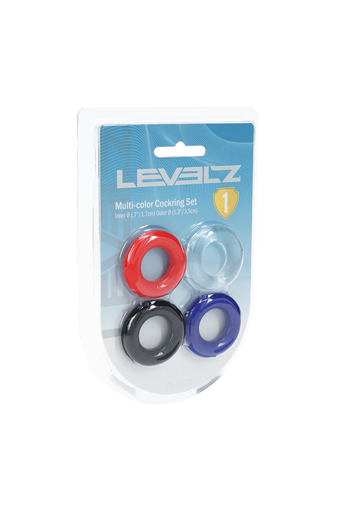 Shots - Levelz - 4 PC Multicolor Cock Ring Set - Stag Shop