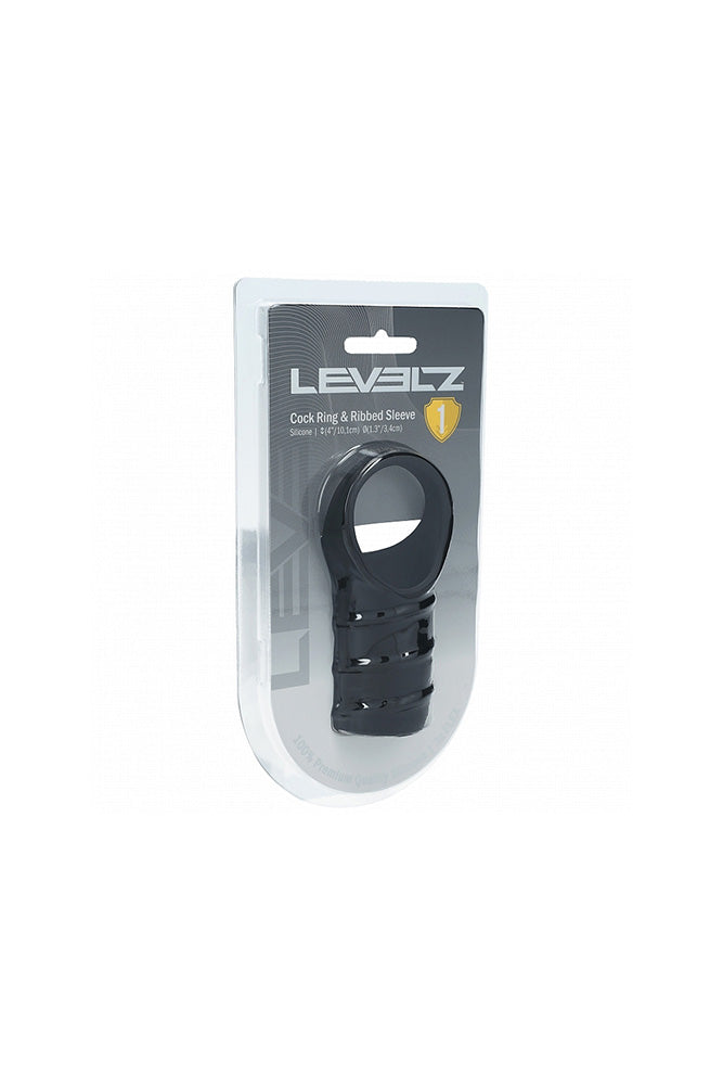 Shots Toys - Levelz - Silicone Cock Ring & Ribbed Sleeve - Stag Shop