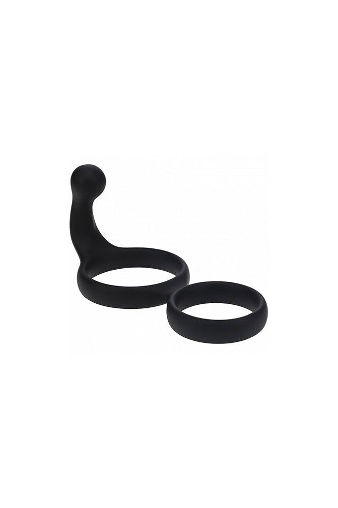 Shots Toys - Levelz- Silicone Double Cock Ring with Anal Stimulator - Stag Shop
