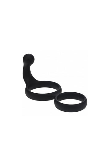 Shots Toys - Levelz- Silicone Double Cock Ring with Anal Stimulator - Stag Shop