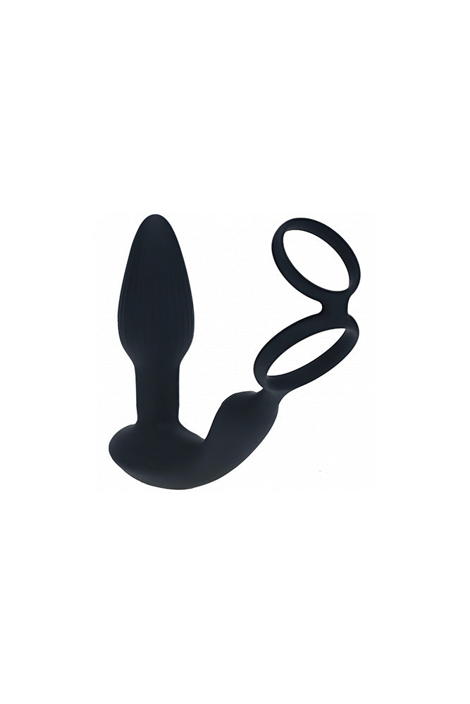 Shots Toys - Levelz - Remote Control & Rotating Beads Anal Plug with Dual Cock Ring - Stag Shop