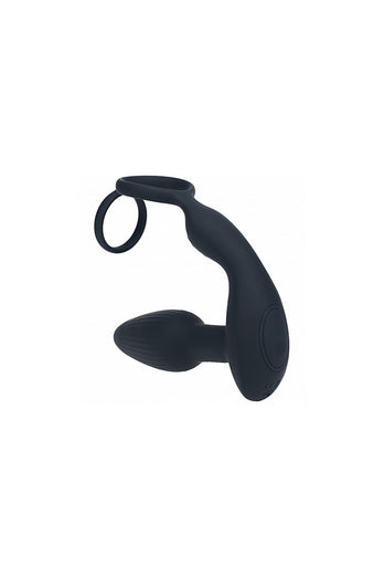 Shots Toys - Levelz - Remote Control & Rotating Beads Anal Plug with Dual Cock Ring - Stag Shop