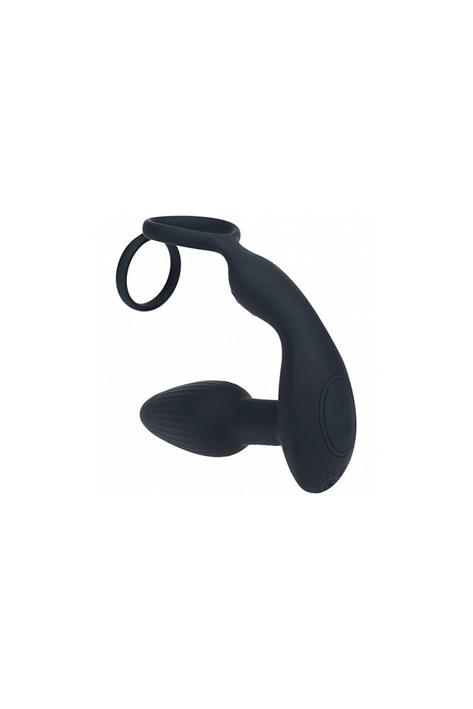 Shots Toys - Levelz - Remote Control & Rotating Beads Anal Plug with Dual Cock Ring - Stag Shop