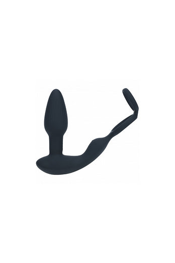Shots Toys - Levelz - Remote Control & Rotating Beads Anal Plug with Dual Cock Ring - Stag Shop