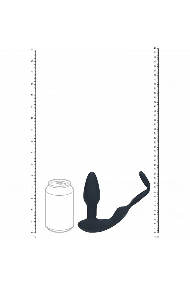 Shots Toys - Levelz - Remote Control & Rotating Beads Anal Plug with Dual Cock Ring - Stag Shop