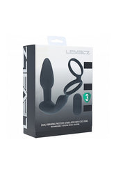 Shots Toys - Levelz - Remote Control & Rotating Beads Anal Plug with Dual Cock Ring - Stag Shop