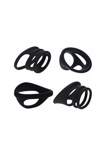 Shots Toys - Levelz - Set of 4 Silicone Cock & Ball Rings - Stag Shop
