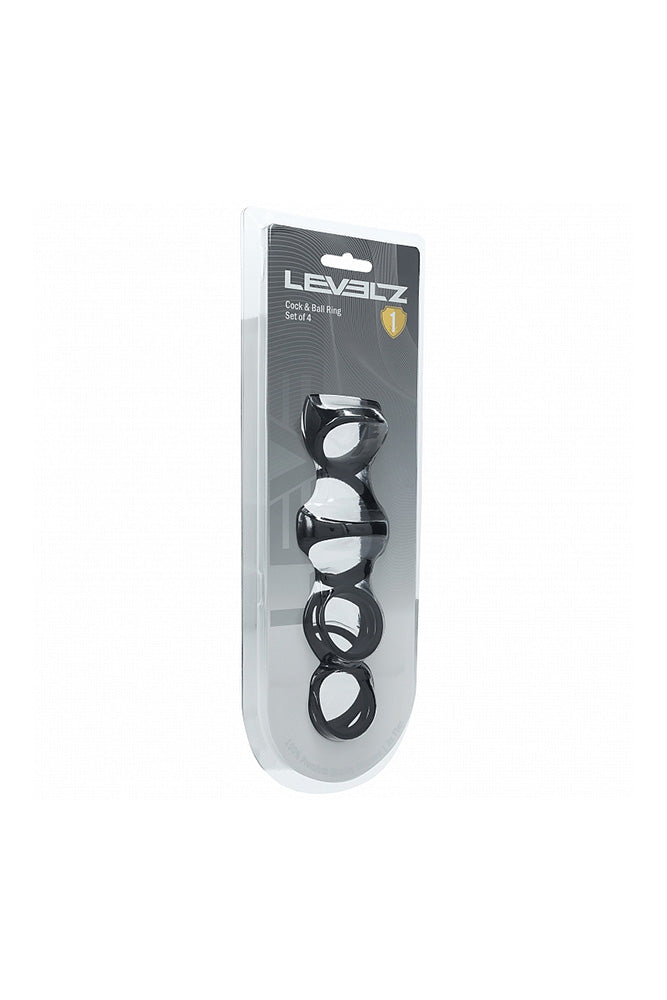 Shots Toys - Levelz - Set of 4 Silicone Cock & Ball Rings - Stag Shop