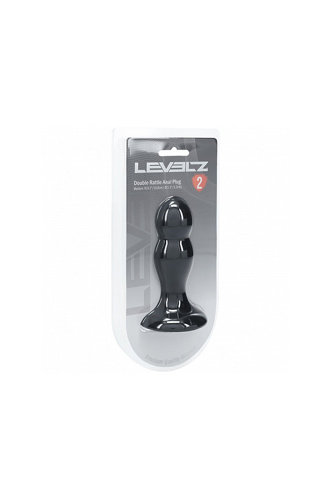 Shots Toys - Levelz - Medium Double Rattle Liquid Silicone Anal Plug - Stag Shop