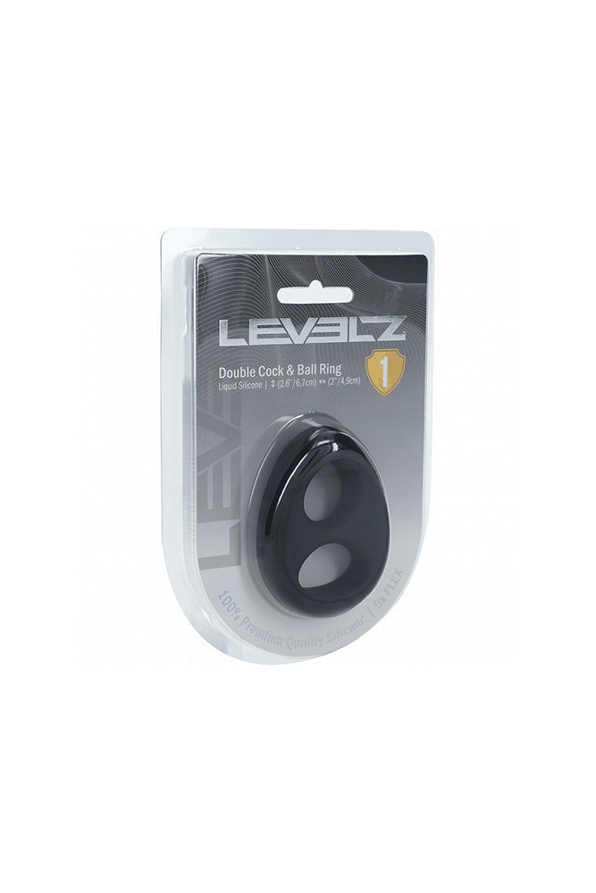 Shots Toys - Levelz - Double Liquid Silicone Cock & Ball Ring - Stag Shop