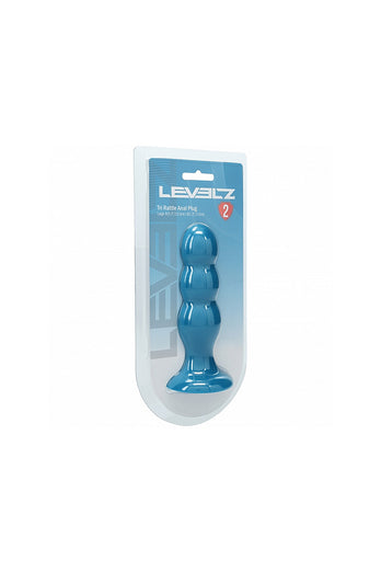 Shots Toys - Levelz - Large Tri-Rattle Liquid Silicone Anal Plug - Stag Shop
