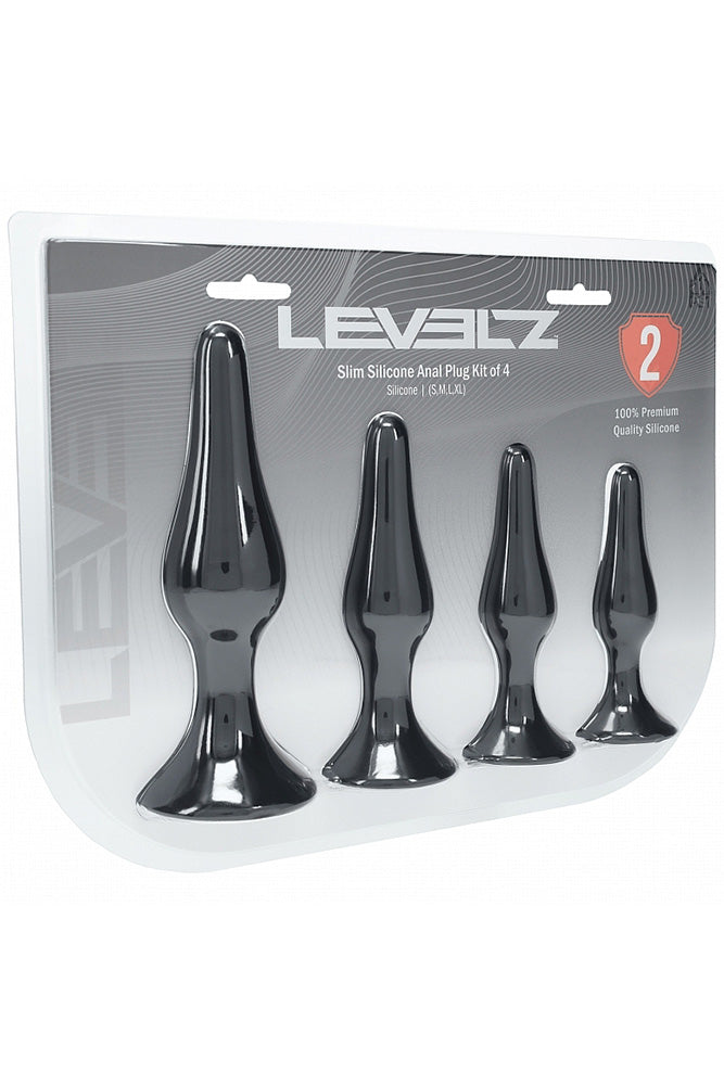 Shots Toys - Levelz - 4 PC Slim Silicone Anal Plug Set - Stag Shop
