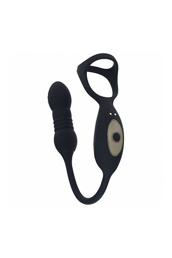 Shots Toys - Levelz - Vibrating & Thrusting Silicone Tri O Cock Ring with Prostate Stimulator - Stag Shop