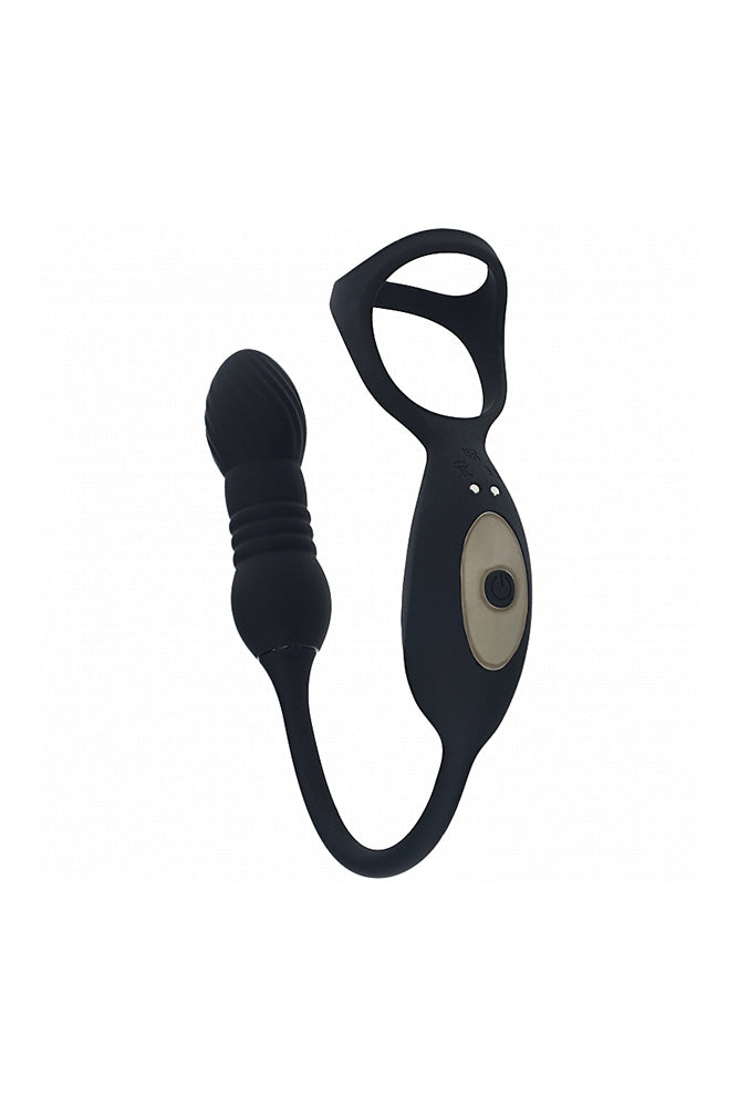 Shots Toys - Levelz - Vibrating & Thrusting Silicone Tri O Cock Ring with Prostate Stimulator - Stag Shop