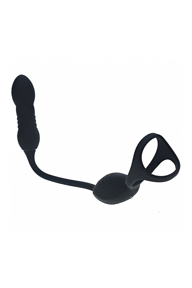 Shots Toys - Levelz - Vibrating & Thrusting Silicone Tri O Cock Ring with Prostate Stimulator - Stag Shop