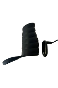 Thumbnail for Shots Toys - Levelz - Vibrating Ribbed Silicone Cock Sleeve & Ball Ring - Stag Shop