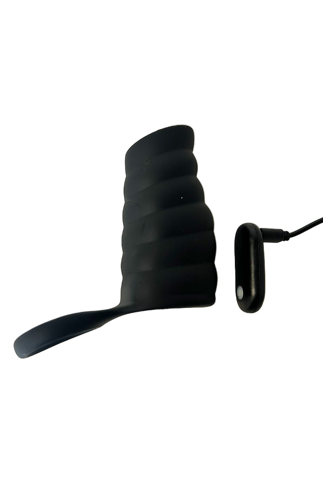 Shots Toys - Levelz - Vibrating Ribbed Silicone Cock Sleeve & Ball Ring - Stag Shop