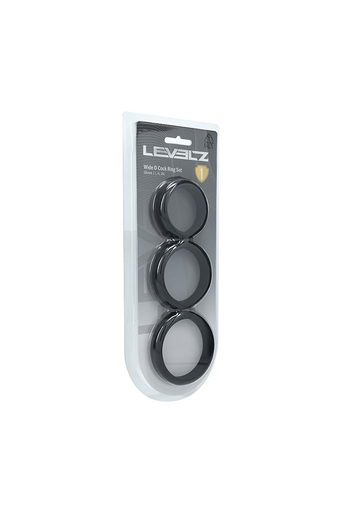 Shots Toys - Levelz - 3 PC Wide O Silicone Cock Ring Set - Large - Stag Shop