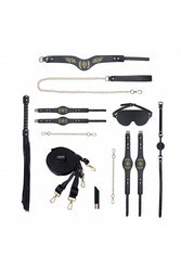 Ouch by Shots Toys - London Collection - Bondage Kit with Bag - Black/Gold - Stag Shop