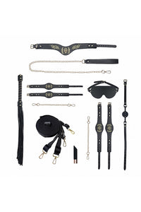 Thumbnail for Ouch by Shots Toys - London Collection - Bondage Kit with Bag - Black/Gold - Stag Shop