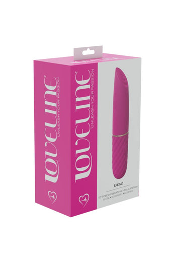 Shots Toys - Loveline - Beso Lipstick Bullet Vibrator - Pink - Stag Shop