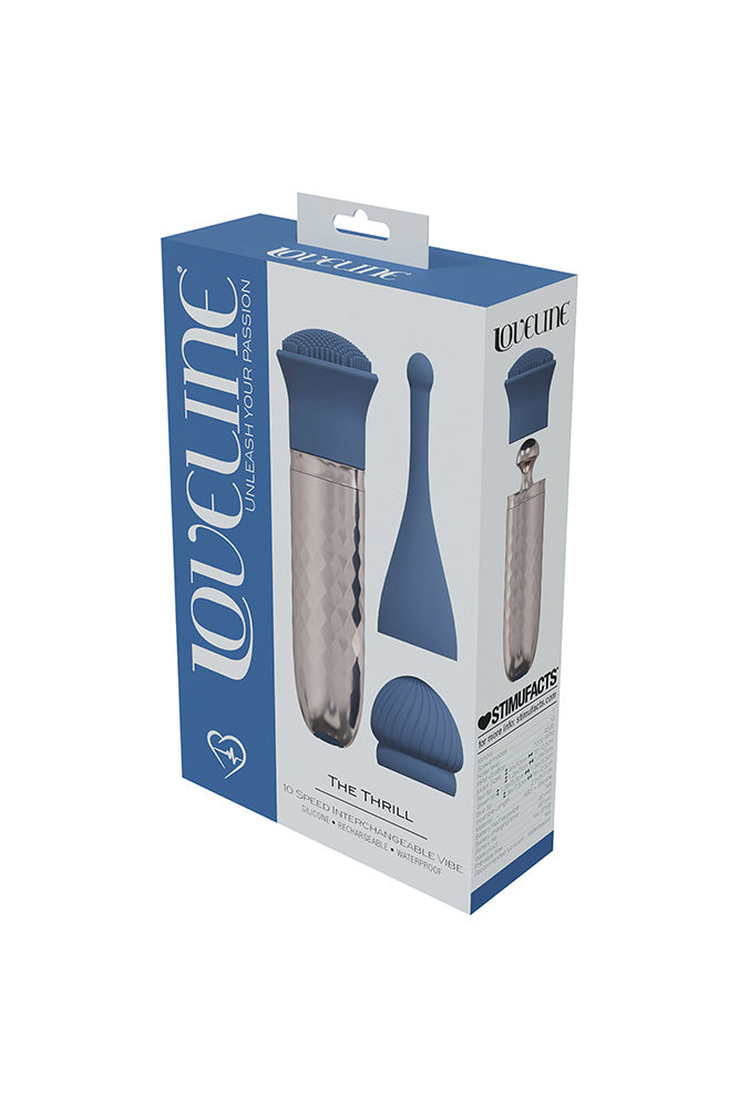 Shots - Loveline - The Thrill Interchangeable Vibrator - Blue - Stag Shop