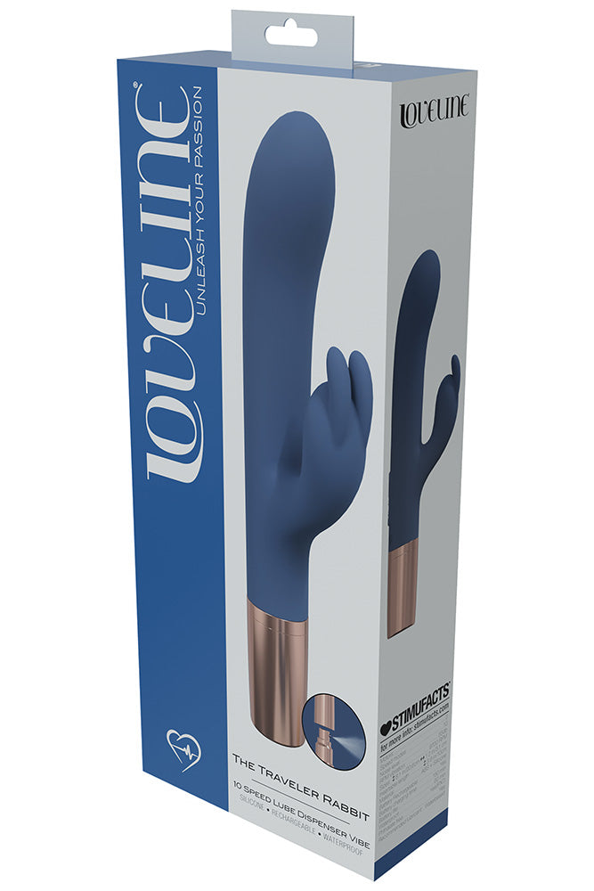 Shots Toys - Loveline - Traveler Rabbit Vibrator & Lube Dispenser - Various Colours - Stag Shop