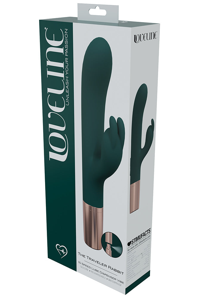 Shots Toys - Loveline - Traveler Rabbit Vibrator & Lube Dispenser - Various Colours - Stag Shop