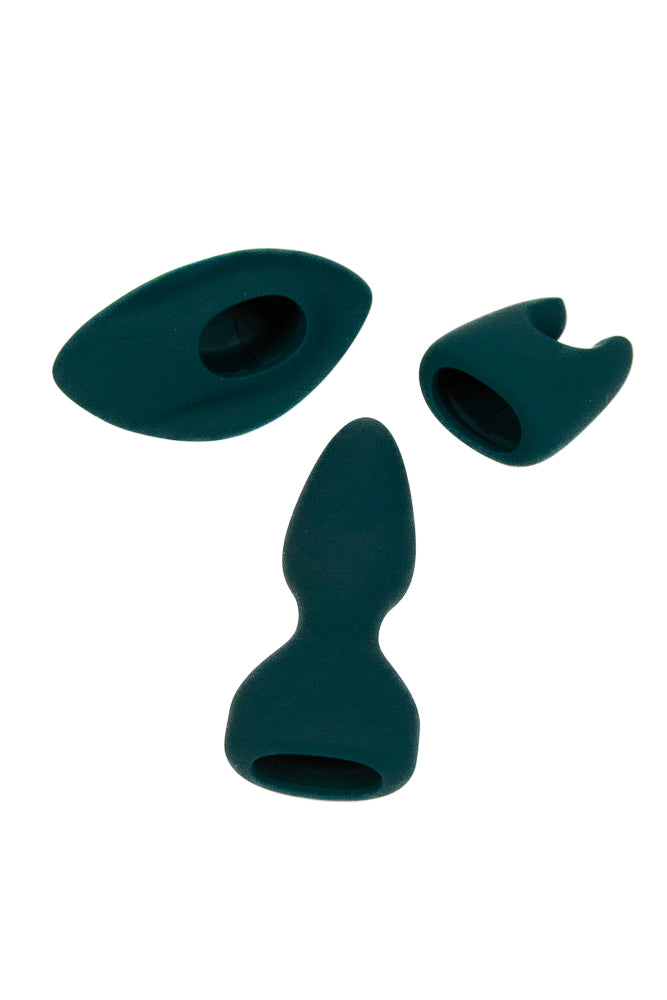 Shots Toys - Loveline - Ultimate Kit Vibrating Bullet with 3 Interchangeable Sleeves - Green - Stag Shop