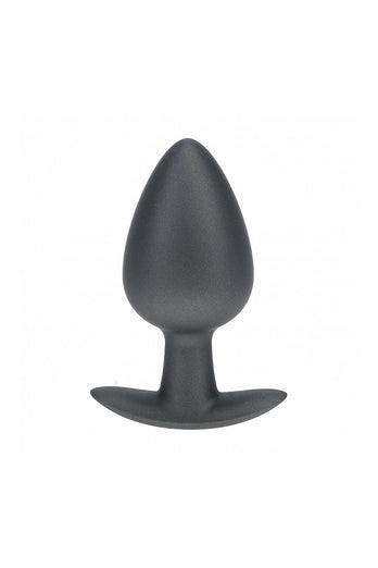 Ouch by Shots Toys - Smooth Silicone Anal Plug - Large - Gunmetal - Stag Shop