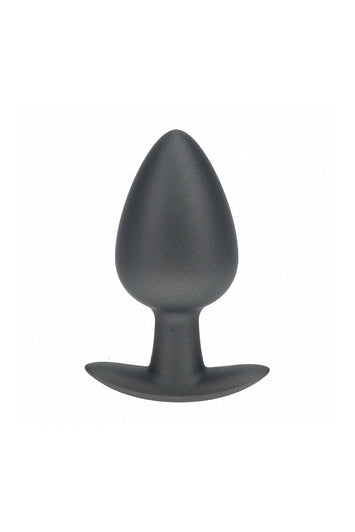 Ouch by Shots Toys - Smooth Silicone Anal Plug - Large - Gunmetal - Stag Shop