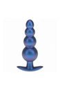 Ouch by Shots Toys - Beaded Silicone Anal Plug - Metallic Blue - Stag Shop