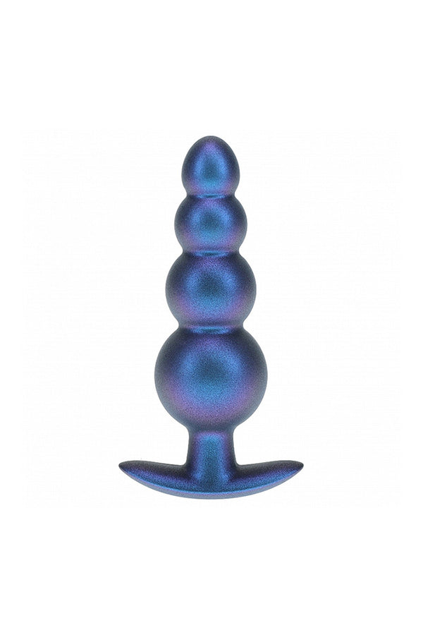 Ouch by Shots Toys - Beaded Silicone Anal Plug - Metallic Blue - Stag Shop