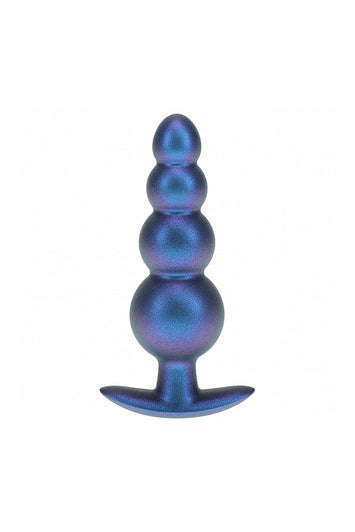 Ouch by Shots Toys - Beaded Silicone Anal Plug - Metallic Blue - Stag Shop