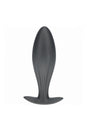 Ouch by Shots Toys - Oval Silicone Anal Plug - Gunmetal - Stag Shop
