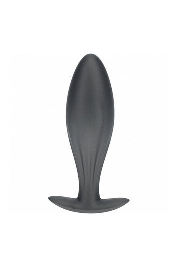 Ouch by Shots Toys - Oval Silicone Anal Plug - Gunmetal - Stag Shop
