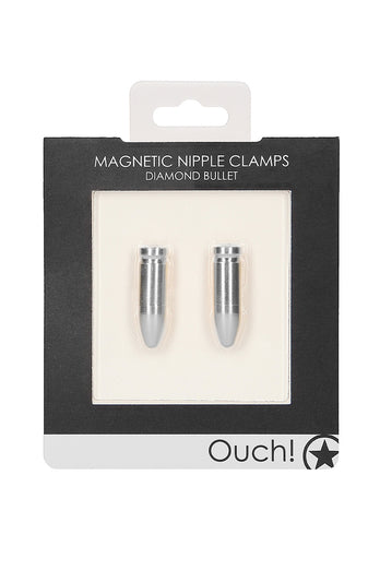 Diamond Mag Nipple Clamps - Silver - Stag Shop
