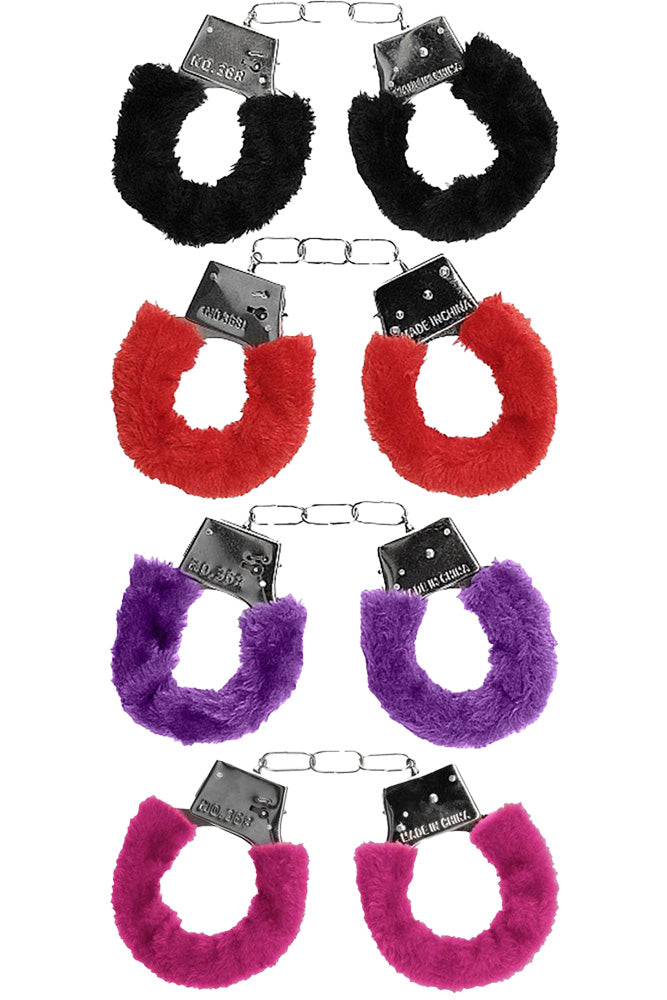 Ouch by Shots Toys - Beginner Fur Handcuffs - Assorted Colours - Stag Shop