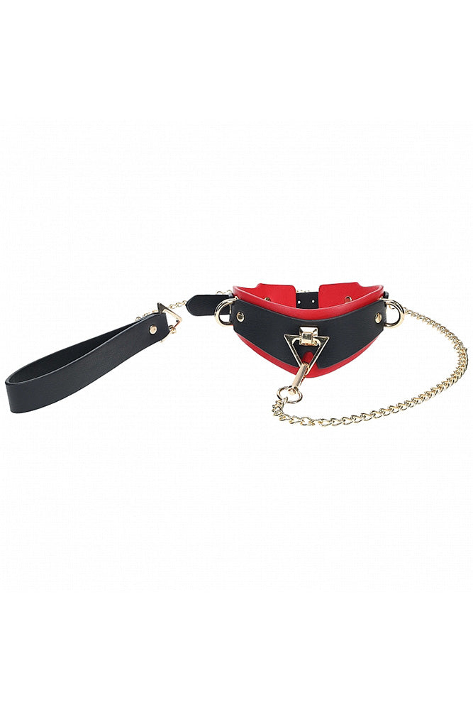 Ouch by Shots Toys - Milan Collection - Collar & Leash - Black/Red - Stag Shop