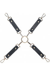 Ouch by Shots Toys - Milan Collection - Hogtie Connector - Black/Gold - Stag Shop