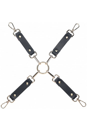 Ouch by Shots Toys - Milan Collection - Hogtie Connector - Black/Gold - Stag Shop