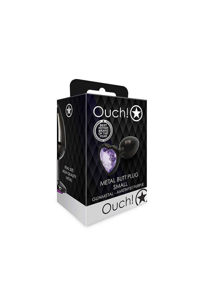 Ouch by Shots Toys - Small Aluminum Heart Gem Butt Plug - Stag Shop