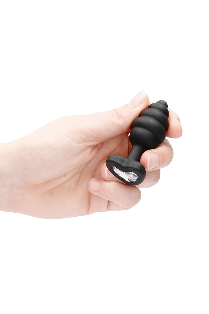 Ribbed Diamond Heart Plug - Stag Shop