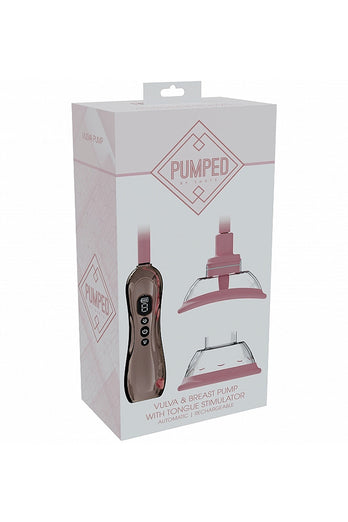 Shots Toys - Pumped - Automatic Vulva & Breast Pump With Rotating & Vibrating Tongue - Stag Shop