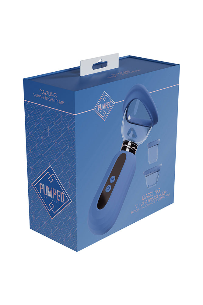 Shots Toys - Pumped - Dazzling Automatic Vulva, Clitoral & Breast Pump - Blue - Stag Shop