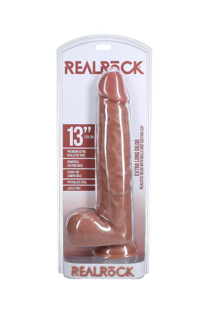 Shots Toys - Real Rock - Extra Long 13" Dildo with Balls - Various Colours - Stag Shop